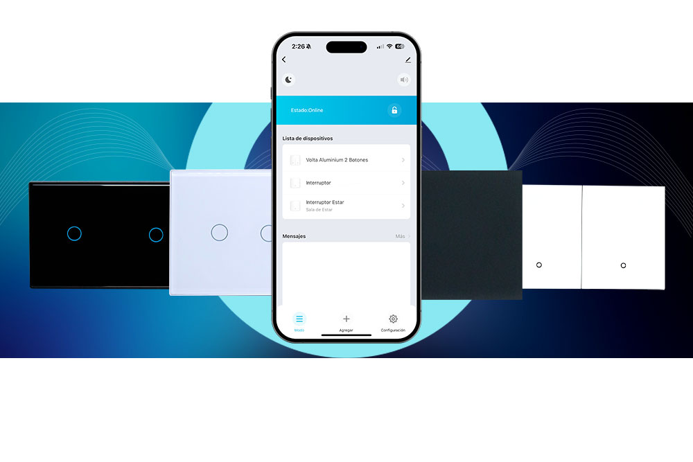 Interruptor inteligente glass touch 1 gang