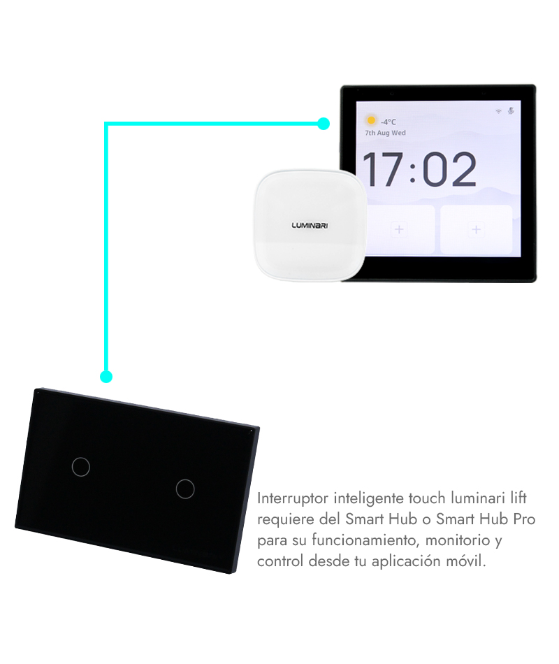 Interruptor inteligente glass touch 1 gang