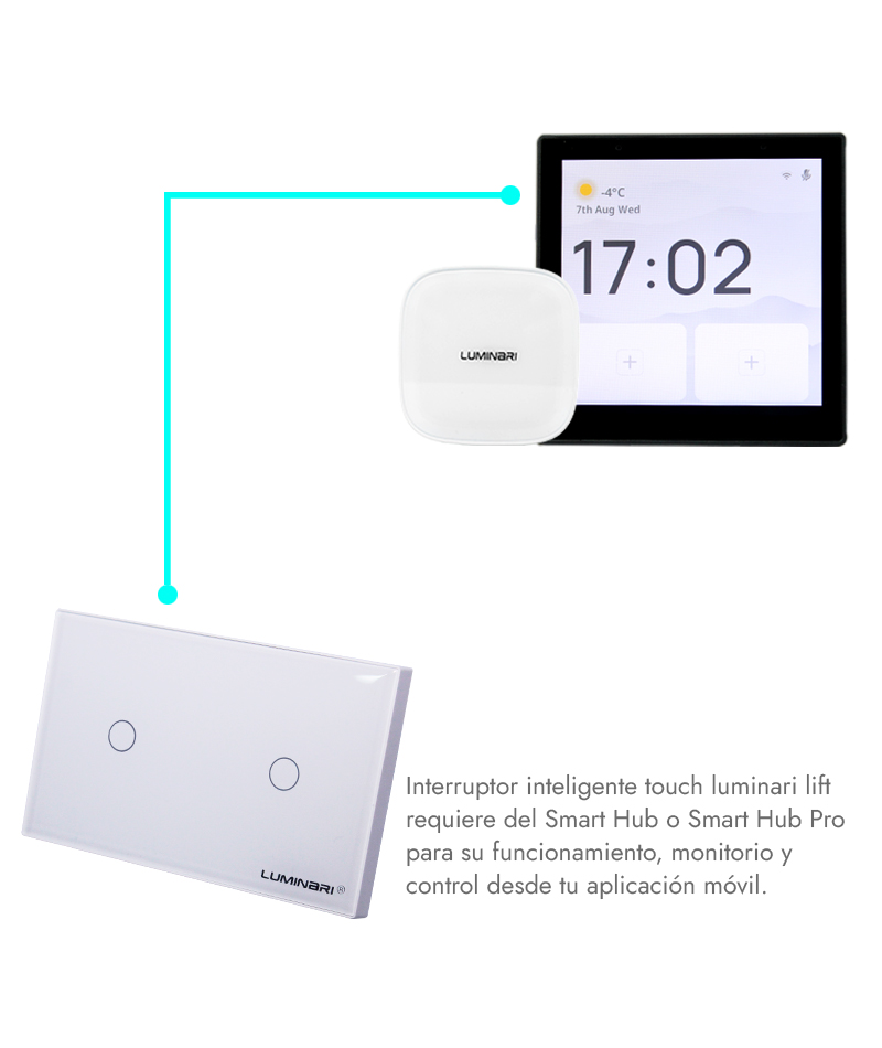 Interruptor inteligente glass touch 1 gang