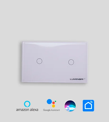 Interruptor inteligente glass touch 2 gang